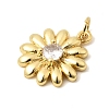 Brass Micro Pave Clear Cubic Zirconia Pendants KK-A296-07C-G-2