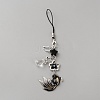 Fish Alloy Acrylic Mobile Straps HJEW-WH0036-125D-1