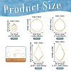  10Pcs 5 Style Brass Open Back Bezel Pendants KK-TA0001-35-3