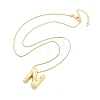 Brass & Plastic Pearl Letter Pandent Box Chain Necklaces for Women NJEW-U017-01G-14-3