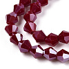 Opaque Solid Color Electroplate Glass Beads Strands EGLA-A039-P6mm-A22-2