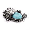Synthetic Turquoise Big Pendants PALLOY-I214-01AS-3