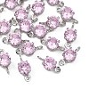 SHEGRACE Brass Pave Cubic Zirconia Flat Round Connector Charms XGRQ2O788-435B-P-1