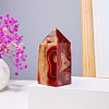Natural Red Agate Pointed Prism Bar Home Display Decoration G-PW0007-105-1