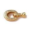 Brass Micro Pave Clear Cubic Zirconia Fold Over Clasps KK-Z121-29G-1