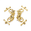 Tibetan Style Flower Toggle Clasps TIBE-2119-AG-RS-3