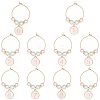 Flat Round with Number 0~9 Alloy Enamel Wine Glass Charms AJEW-SC0002-04-1