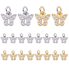   20Pcs 2 Colors Brass Micro Pave Clear Cubic Zirconia Pendants KK-PH0003-35-1