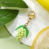 Glass Seed Beaded Grape Pendant Decoration HJEW-MZ00145-04-1