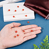12Pcs Brass & Glass Imitation Cat Eye Round Charms PALLOY-TAC0237-05-6