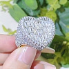 Brass Micro Pave Clear Cubic Zirconia Finger Rings for Women FS-WG571C7-05-2