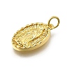 Oval with Virgin Mary Pattern Brass Pendants KK-G525-14G-2