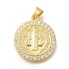 Rack Plating Brass with Cubic Zirconia Pendants KK-Z086-33G-09-1