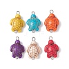 Synthetic Turquoise Dyed Connector Charms PALLOY-JF02351-01-1