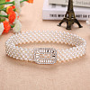 Woven Round Plastic Pearl with Crystal Rhinestone Waist Belly Chains for Women FS-WG81893-01-1