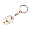 Tree of Life Wire Wrapped Rectangle Opalite Gemstone Pendant Keychain FIND-PW0017-05B-1