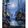 DIY Rectangle Forest House Night Scenery Theme Diamond Painting Kits PW-WG20335-04-1