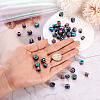 Fashewelry 50Pcs 5 Style Rainbow Color Alloy European Beads FIND-FW0001-32-NR-16