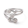 304 Stainless Steel Round Ball Finger Ring for Women RJEW-D120-13B-P-2