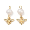 Brass Pearl Pendants KK-U062-11G-1