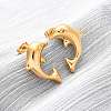 304 Stainless Steel Dolphin Stud Earrings EJEW-R028-01G-2