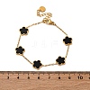 Flower Resin Link Chain Bracelets BJEW-K247-01G-03-4