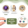 8Pcs 4 Colors Brass Micro Pave Cubic Zirconia Beads KK-NB0004-17-2