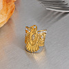 304 Stainless Steel Micro Pave Cubic Zirconia Cuff Open Rings NZ1589-3
