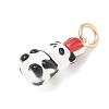 Brass Enamel Pendants KK-CBAE20A-01A-G-2