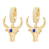 Brass Micro Pave Cubic Zirconia Dangle Hoop Earrings EJEW-G471-46G-4