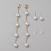 Plastic Pearl Beaded Dangle Stud Earrings EJEW-WH0009-10G-2