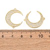 Brass Micro Pave Clear Cubic Zirconia Connector Charms CU-CBA4579-15G-2