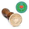 Brass Wax Seal Stamp with Handle AJEW-WH0184-0993-5