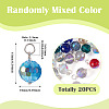 20Pcs AB Color Plated Transparent Glass Pendants PALLOY-TADJ00020-3