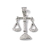 Rack Plating Brass Micro Pave Cubic Zirconia Pendants KK-F848-04P-2