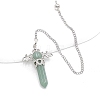 Natural Green Aventurine Dowsing Pendulum Big Pendants PW-WG53910-06-1