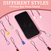 Cute Resin Bear Cell Phone Charm Polyester Cord Mobile Straps PALLOY-PH01599-3