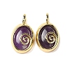 Natural Amethyst Oval Pendants G-K371-01G-07-1