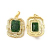 Rack Plating Brass & Crushed Ice Cut Cubic Zirconia Pendants KK-H438-03G-A-3