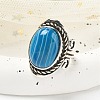 Natural Banded Agate Adjustable Rings RJEW-I108-01AS-06-2