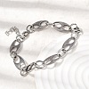 304 Stainless Steel Oval Link Chain Bracelets for Women Men BJEW-L720-03P-2
