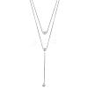 Double Y-shaped Necklace Long Drop Dangle Necklace Delicate Y Chain Necklace Personalized Zircon Pendant Necklaces Choker Trendy Y Necklace Jewelry for Women JN1093A-1