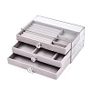 3-Tier PET Plastic Jewelry Storage Drawer Boxes CON-N016-05B-2