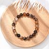 Natural Striped Agate/Banded Agate Beaded Stretch Bracelets BJEW-Q692-03I-1