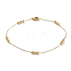 304 Stainless Steel Round Beaded Link Chain Bracelets for Women LS-BJEW-D033-01G-1