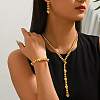 Vintage Alloy Heart Patch Y Chain Necklaces & Bracelets & Earring Set for Women KX6295-1