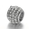 Antique Silver Plated Alloy Rhinestone European Beads CPDL-E036-E03-2