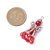 Handmade Glass Seed Beaded Angel Pendants PALLOY-MZ00497-03-2