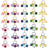 40Pcs 10 Styles Dyed Natural Malaysia Jade Pendants PALLOY-TA00391-2