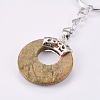 Natural Unakite Keychain KEYC-P041-D20-4